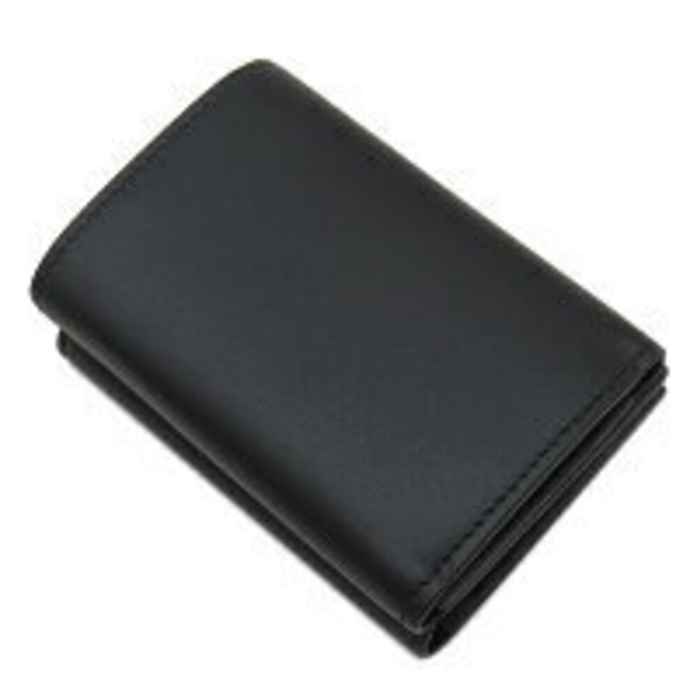 Balenciaga fold Tri Cash Compact Leather Black Wallet